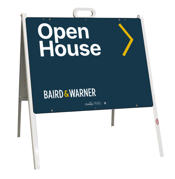 A-Frame and Office Open House No QR Code Sign Panel Unit, 18h x 24w, Steel