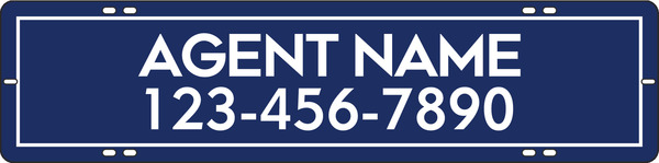 Agent Name Sign Rider, 6h x 24w, Steel
