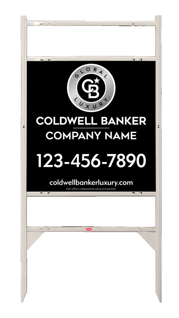 Angle Iron Frame w 2 Rider Inserts and Office Sign Panel Unit, 24h x 24w, 3MM Aluminum Composite