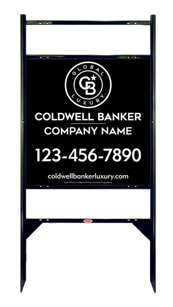 Angle Iron Frame w 2 Rider Inserts and Office Sign Panel Unit, 24h x 24w, 3MM Aluminum Composite