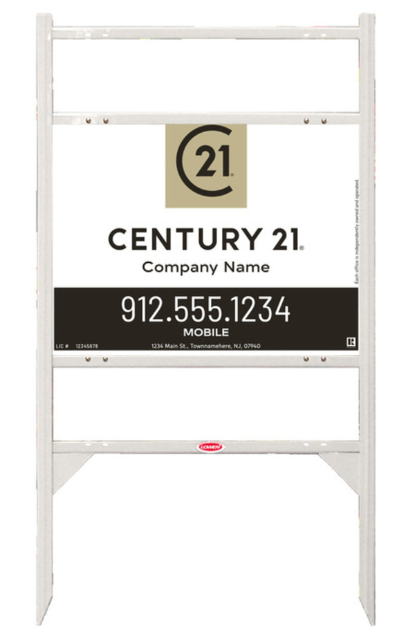 Thor Frame 18x24 Steel Dual Rider Modern White Office - Century 21 | Lowen Sign