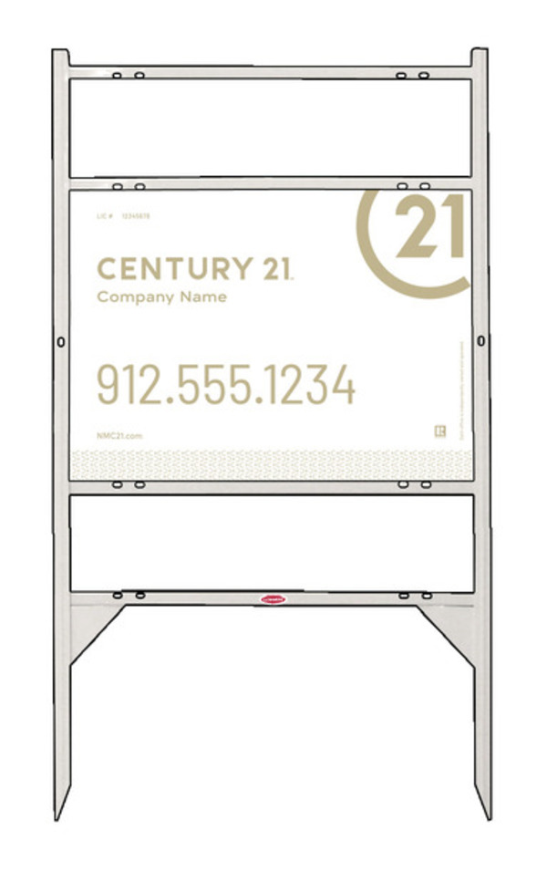Thor Frame Unit 18x24 Steel Dual Rider Classic White  - Century 21 | Lowen Sign