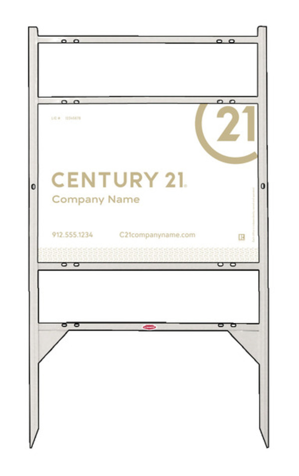 Thor Frame 18x24 Steel Dual Rider Modern White  - Century 21 | Lowen Sign