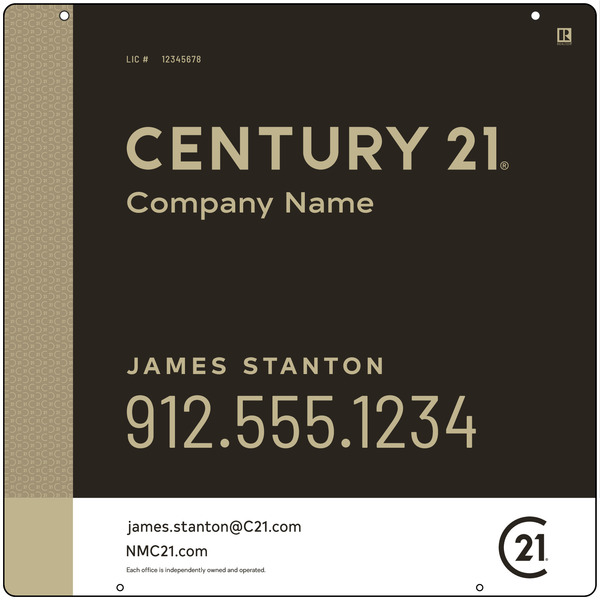 Reflective Hanging Panel 24x24 Steel Executive - Century 21 | Lowen Sign
