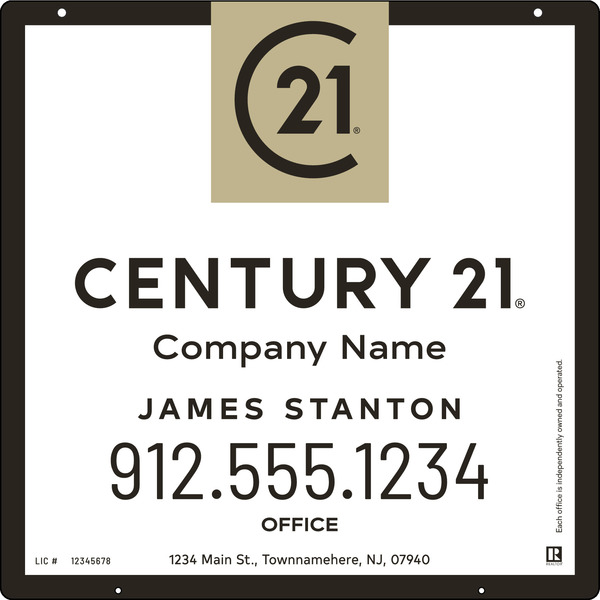 Reflective Hanging Panel 24x24 Steel Agent Heritage - Century 21 | Lowen Sign