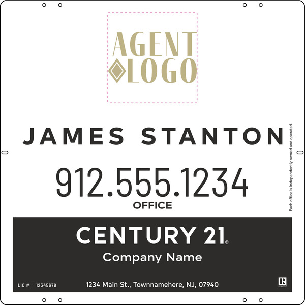 Steel Agent Logo Centric Yard Panel 24x24 - C21 | Lowen Sign