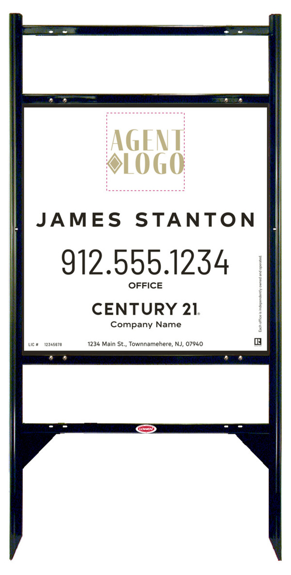 Thor Frame 24x24 Steel Agent Logo Centric - Century 21 | Lowen Sign