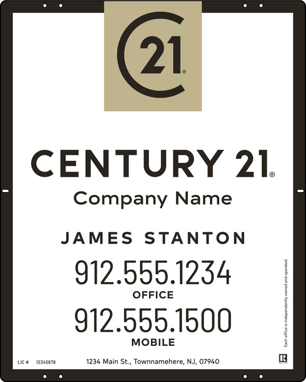 Reflective Panel 30x24 Steel Agent  - Century 21 | Lowen Sign