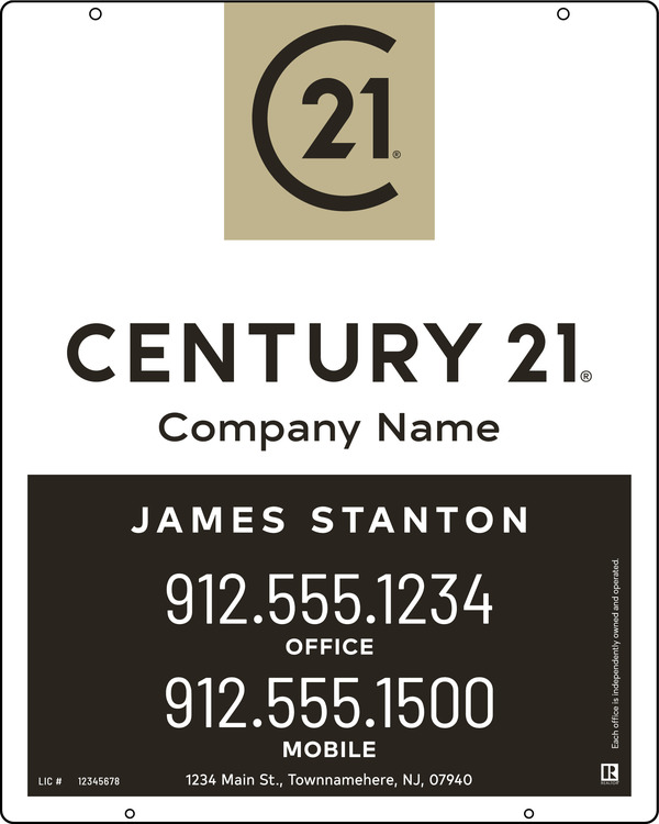 Reflective Hanging Panel 30x24 Steel Agent Prestige - Century 21 | Lowen Sign