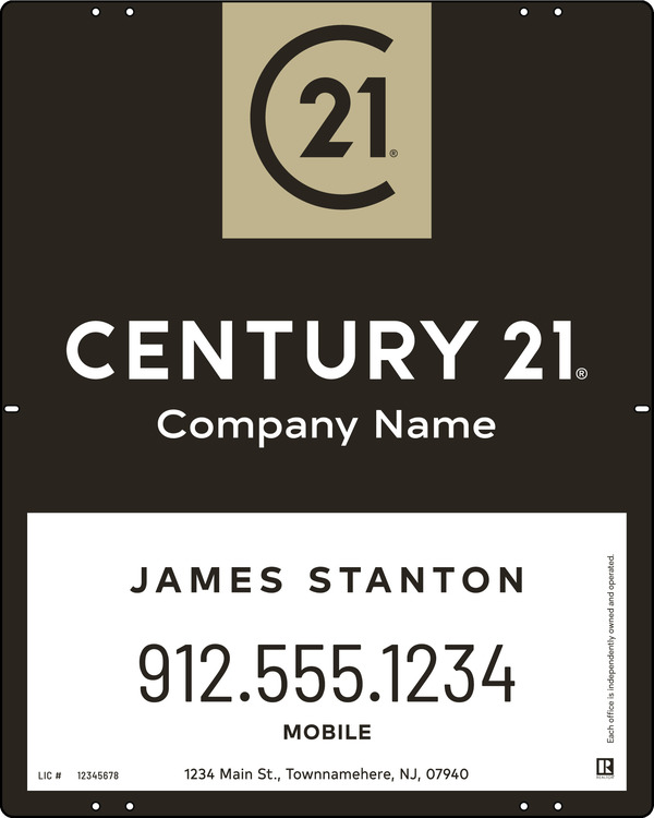 Reflective Panel 30x24 Steel Agent Distinctive - Century 21 | Lowen Sign