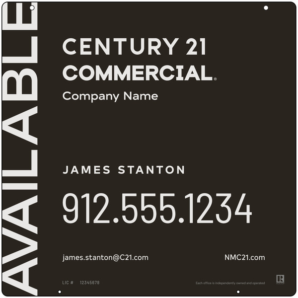 Century 21 Commercial Agent Hanging Panel 24x24 Steel - C21