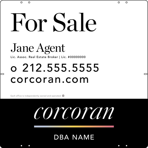 Agent Name Sign Panel, 24h x 24w, Steel