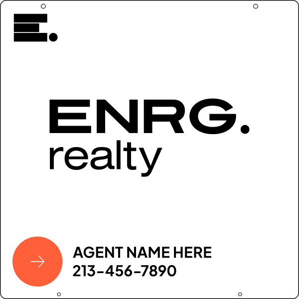 Agent Name Hanging Sign Panel, 24h x 24w, Steel