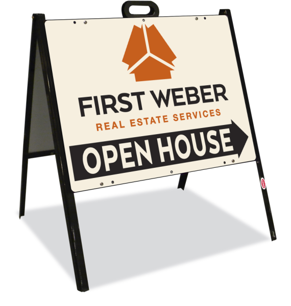 A-Frame and Open House Sign Panel Unit, 18h x 24w, Steel