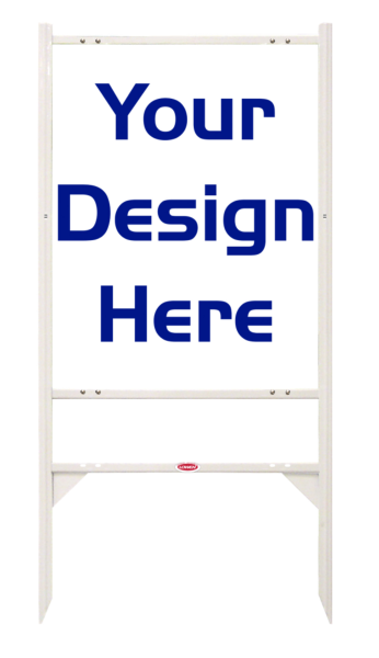 Angle Iron Frame w 1 Rider Inserts and Reflective Sign Panel Unit, 30h x 24w, 3MM Aluminum Composite