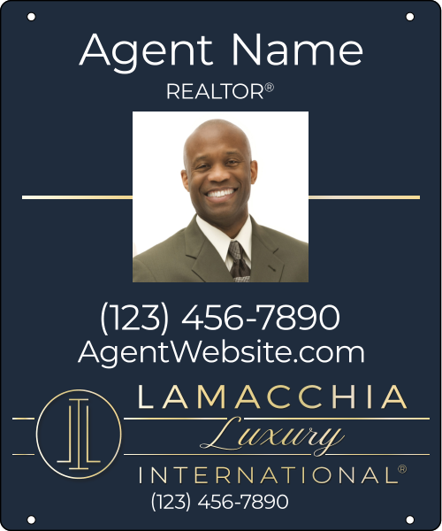 Luxury Reflective Agent Photo Team Name Office Phone Hanging Sign Panel, 24h x 20w, 3mm Aluminum Composite