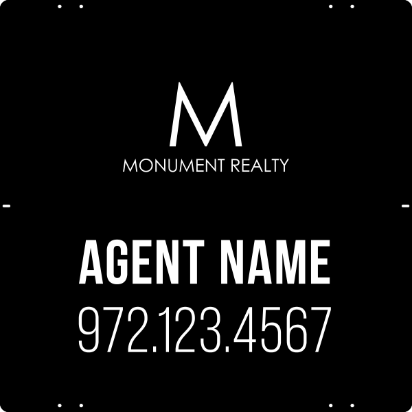 Reflective Agent Name Sign Panel, 24h x 24w, Steel