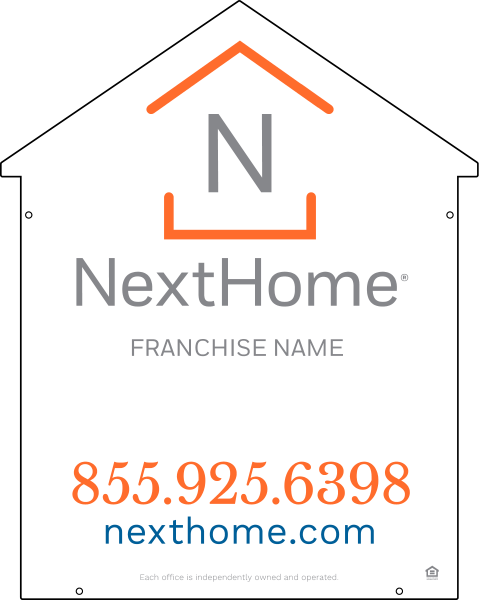 Reflective House Shape Sign Panel DF, 30h x 24w, 3mm Aluminum Composite