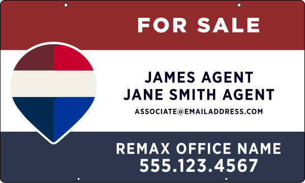 Hanging  Associate Name w Team Name Sign Panel, 18h x 30w, Steel