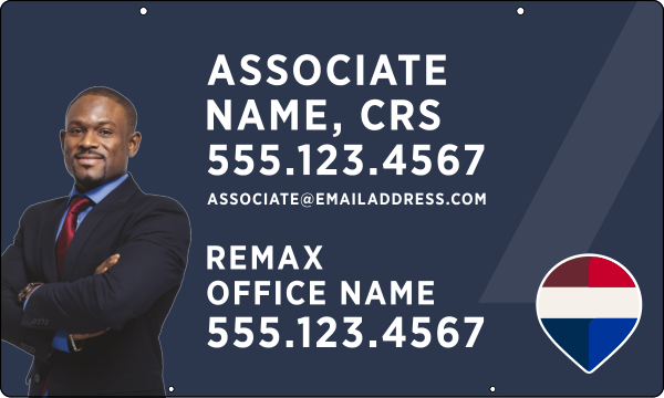 Hanging Associate Name, CRS w Cut Out Photo Sign Panel, 18h x 30w, .063 Aluminum