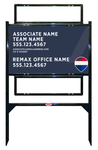 Angle Iron Frame and Associate Name, Team Name w License Number Sign Unit w2 Rider Insert, 18h x 30w, Steel