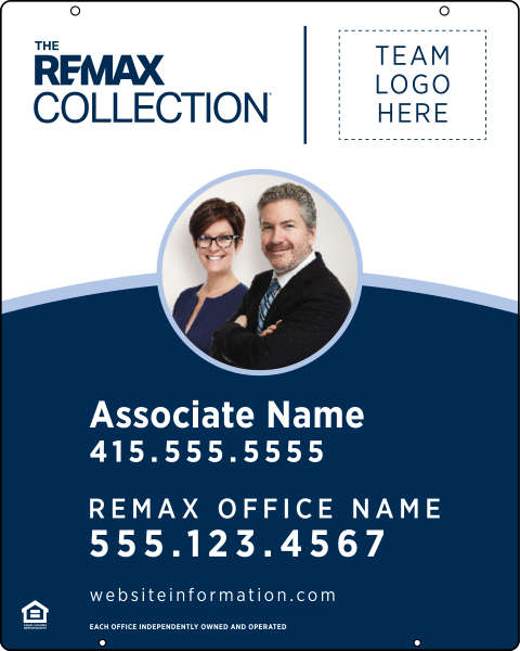 Hanging Associate Name w Photo & Logo Sign Panel, 30h x 24w, .063 Aluminum
