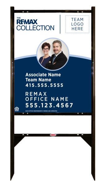 Angle Iron Frame and Collection Associate Name, Team Name w Photo & Logo Sign Unit,  30h x 24w, .040 Aluminum