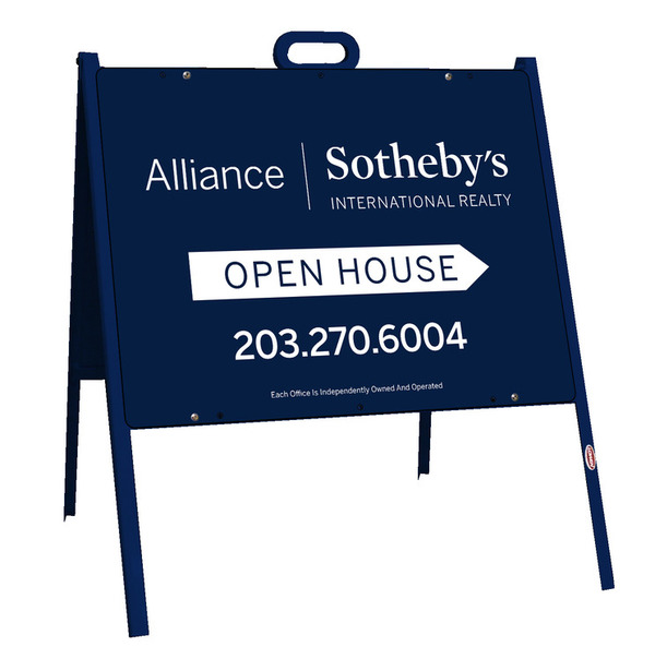 real estate open house A-frame sign and panel unit, 24 GA steel 18h x 24w